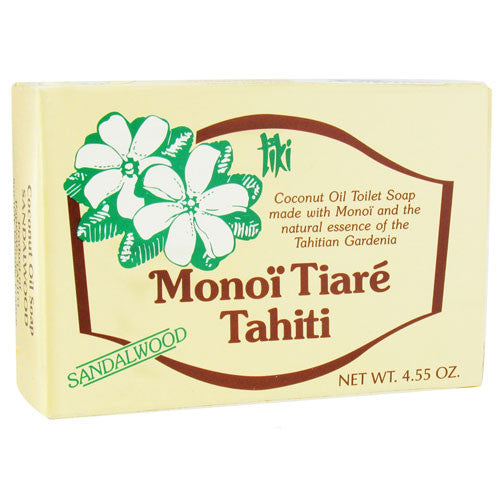 Monoi Tiare Tahiti Coconut Oil Toilet Soap With Sandalwood - 4.6 Oz